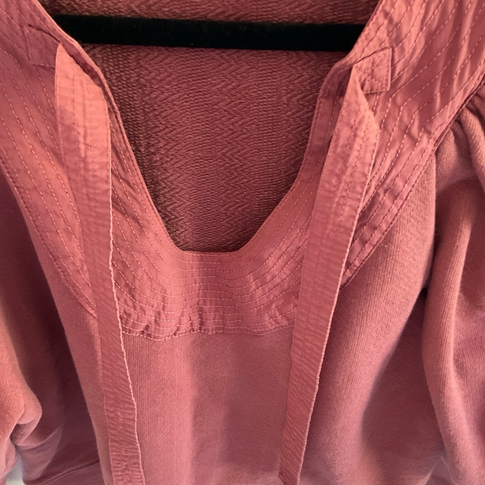 Ulla Johnson Sutton U-neck Puff Sleeve Sweatshirt in Pink Size large - Picture 3 of 6